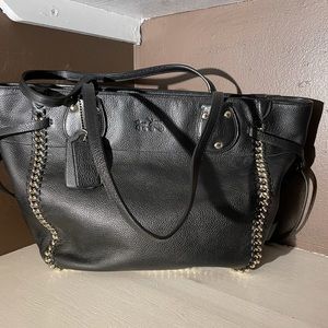 Coach Whipstich chain turn lock tote